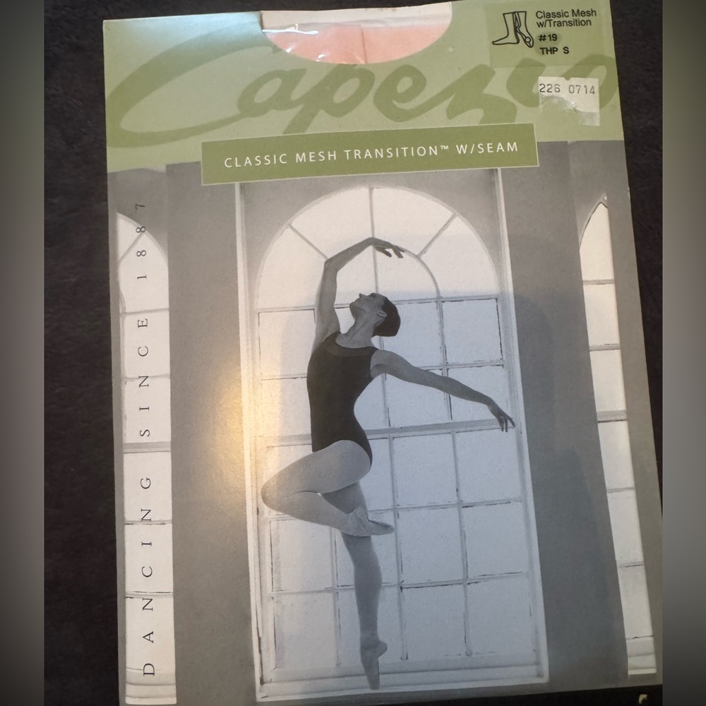 Brand new classic mesh Capezio w/ seam tights